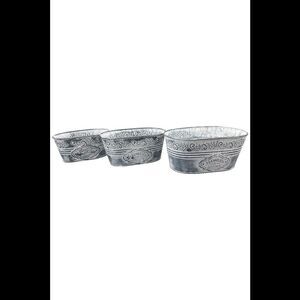 RCS 3-Pack White Wash Flower Planters